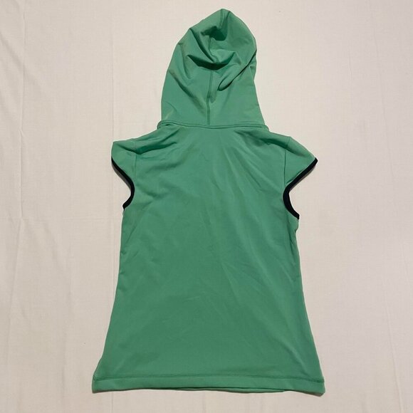 Danskin Now Womens Size Small Green Pullover Short Cap Sleeve Vneck Hoodie - Picture 11 of 16